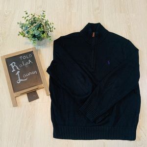 Polo Ralph Lauren Quarter Zip Purple logo